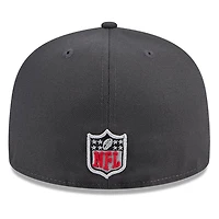 Casquette ajustée 59FIFTY officielle du repêchage NFL 2024 sur scène des New England Patriots Era Graphite pour hommes