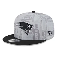 Men's New Era Gray/Black New England Patriots Inspire Change 9FIFTY Snapback Hat