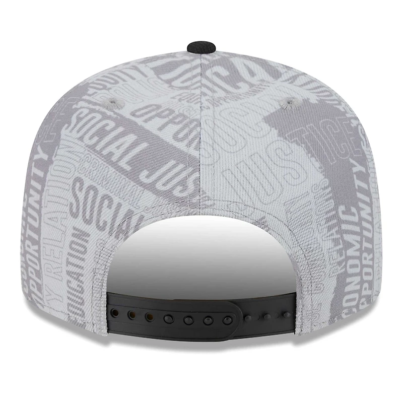 Men's New Era Gray/Black New England Patriots Inspire Change 9FIFTY Snapback Hat