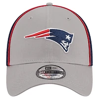 Casquette flexible 39THIRTY New England Patriots Pipe Era pour hommes, gris/bleu marine