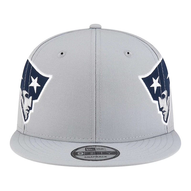 Casquette Snapback 9FIFTY grise New Era pour homme avec logo New England Patriots