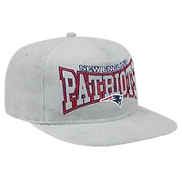 Men's New Era Gray New England Patriots Throwback Corded Golfer Snapback Hat