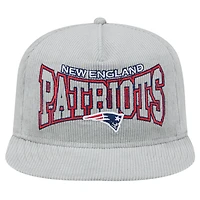 Men's New Era Gray New England Patriots Throwback Corded Golfer Snapback Hat