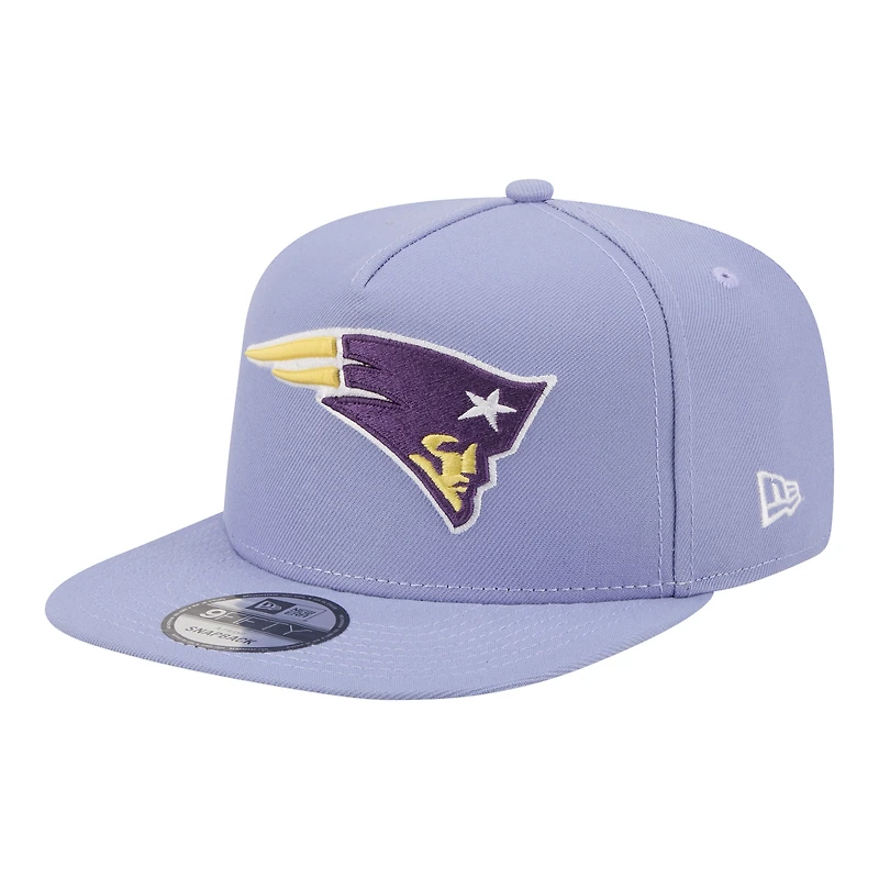 Casquette snapback New Era Bloom A-Frame 9FIFTY pour homme, couleur lavande, New England Patriots