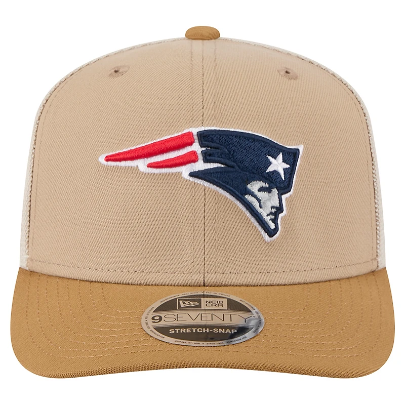 Casquette ajustable bicolore 9SEVENTY beige clair New Era pour homme des New England Patriots