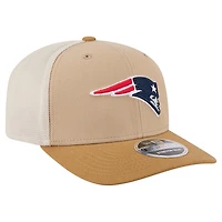 Casquette ajustable bicolore 9SEVENTY beige clair New Era pour homme des New England Patriots