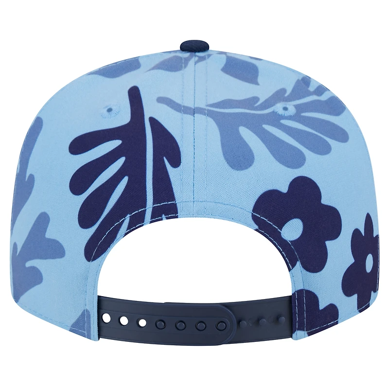 Casquette Snapback 9FIFTY bleu clair New England Patriots Leafy New Era pour hommes