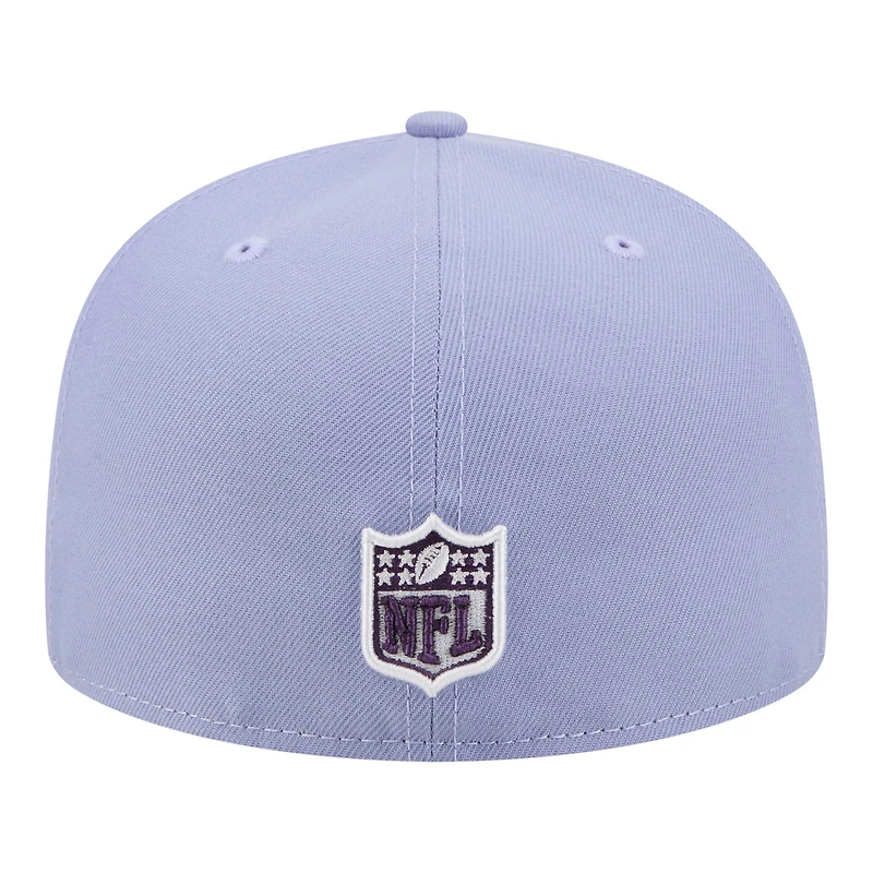 Casquette ajustée New Era 59FIFTY pour homme, couleur violet clair, motif England Patriots Lavender Bloom