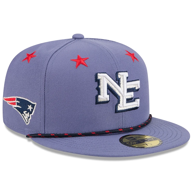 Men's New Era  Meadow Blue England Patriots 2025 Rivalries Collection Sideline Rope 59FIFTY Fitted Hat