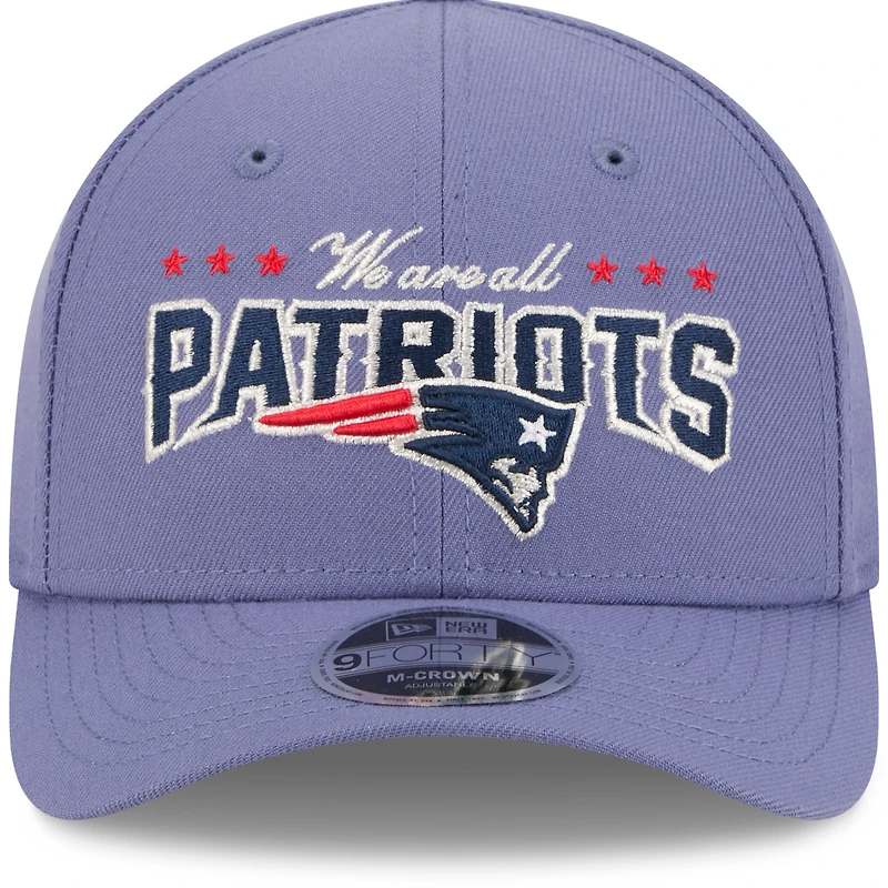 Casquette ajustable New Era Meadow Blue New England Patriots 2025 Rivalries Collection Team 9FORTY M-Crown pour homme
