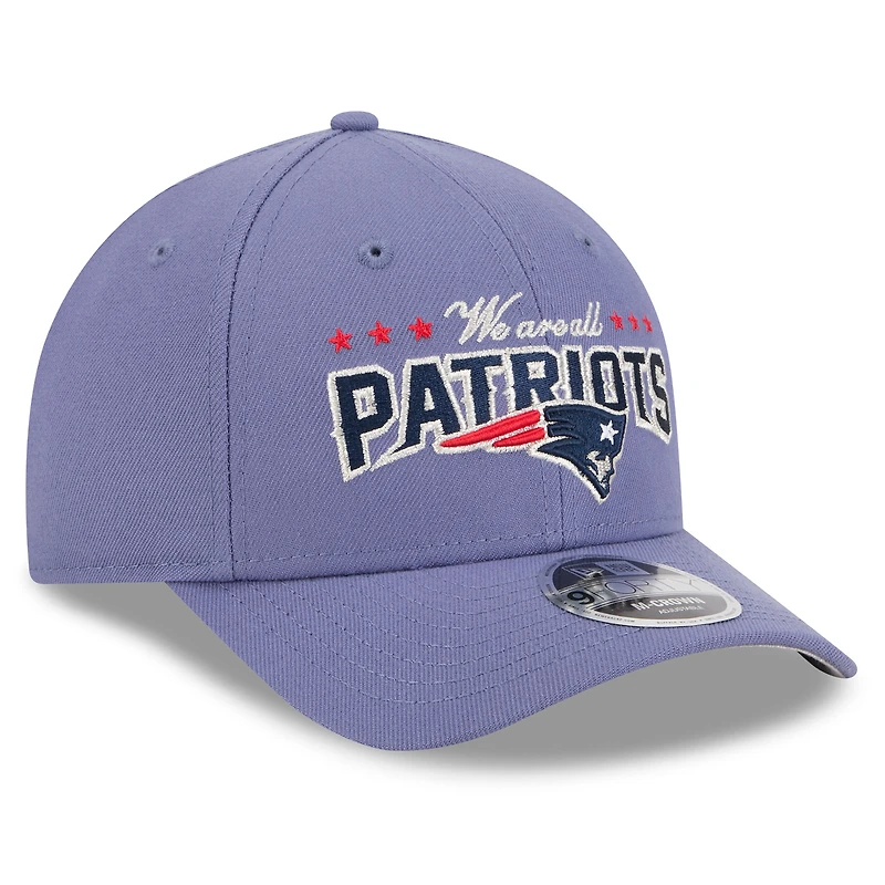 Casquette ajustable New Era Meadow Blue New England Patriots 2025 Rivalries Collection Team 9FORTY M-Crown pour homme