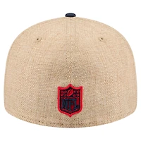 Men's New Era  Natural/Navy England Patriots Pre-Curved Twine 59FIFTY Fitted Hat