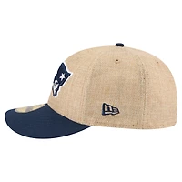 Men's New Era  Natural/Navy England Patriots Pre-Curved Twine 59FIFTY Fitted Hat
