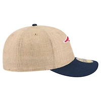 Men's New Era  Natural/Navy England Patriots Pre-Curved Twine 59FIFTY Fitted Hat