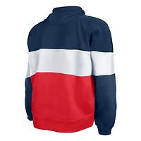 Chandail à capuchon raglan New Era bleu marine/rouge England Patriots Big & Tall Current Team en molleton blocs de couleurs pour homme