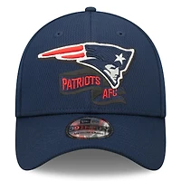 Casquette flex 39THIRTY Coaches New Era pour homme bleu marine Patriots de la Nouvelle-Angleterre 2022