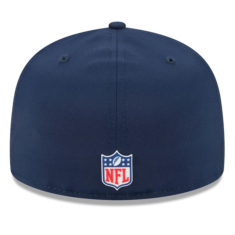 Casquette ajustée New Era 59FIFTY bleu marine England Patriots 2025 Sideline pour homme