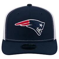 Casquette trucker ajustable New Era 9SEVENTY bleu marine pour homme, New England Patriots