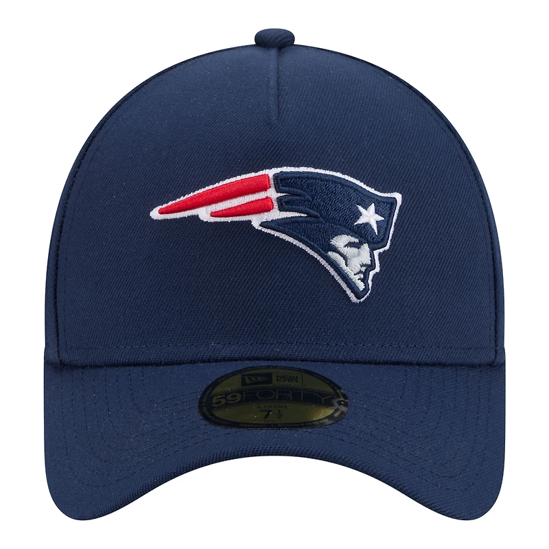 Men's New Era Navy England Patriots A-Frame 59FORTY Fitted Hat