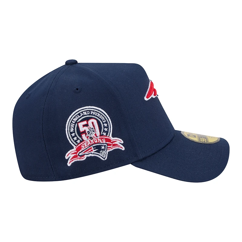 Men's New Era Navy England Patriots A-Frame 59FORTY Fitted Hat