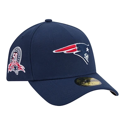 Men's New Era Navy England Patriots A-Frame 59FORTY Fitted Hat
