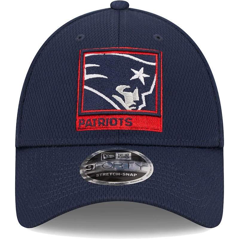 Men's New Era Navy New England Patriots A-Frame - 9FORTY Snapback Hat