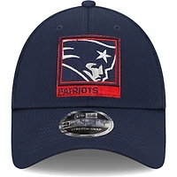 Men's New Era Navy New England Patriots A-Frame - 9FORTY Snapback Hat