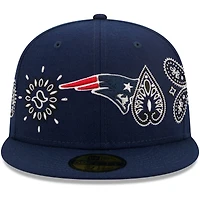 Bandana 59FIFTY New England Patriots Era bleu marine pour homme - Casquette ajustée