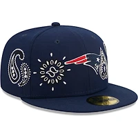 Bandana 59FIFTY New England Patriots Era bleu marine pour homme - Casquette ajustée