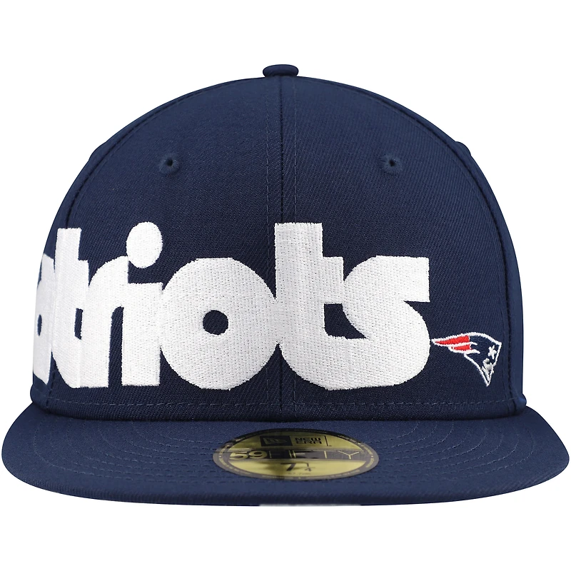 Casquette ajustée 59FIFTY à carreaux New Era England Patriots pour hommes, bleu marine