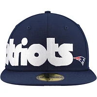 Casquette ajustée 59FIFTY à carreaux New Era England Patriots pour hommes, bleu marine
