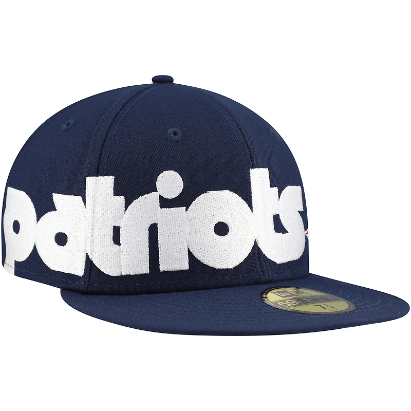 Casquette ajustée 59FIFTY à carreaux New Era England Patriots pour hommes, bleu marine