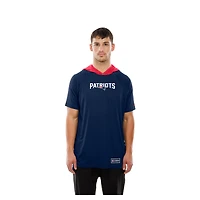 Men's New Era  Navy England Patriots Combine Authentic Hooded Raglan Short-Sleeve T-Shirt
