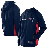 Men's New Era  Navy England Patriots Combine Authentic Raglan Scuba Full-Zip Hoodie