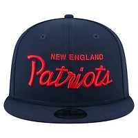 Men's New Era  Navy New England Patriots Core Team Script 9FIFTY Snapback Hat