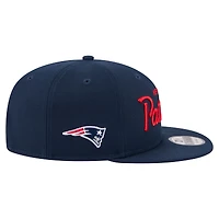 Men's New Era  Navy New England Patriots Core Team Script 9FIFTY Snapback Hat