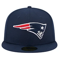 Casquette ajustée 59FIFTY Main des New England Patriots Era pour hommes, bleu marine