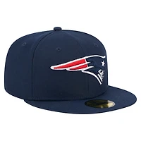 Casquette ajustée 59FIFTY Main des New England Patriots Era pour hommes, bleu marine