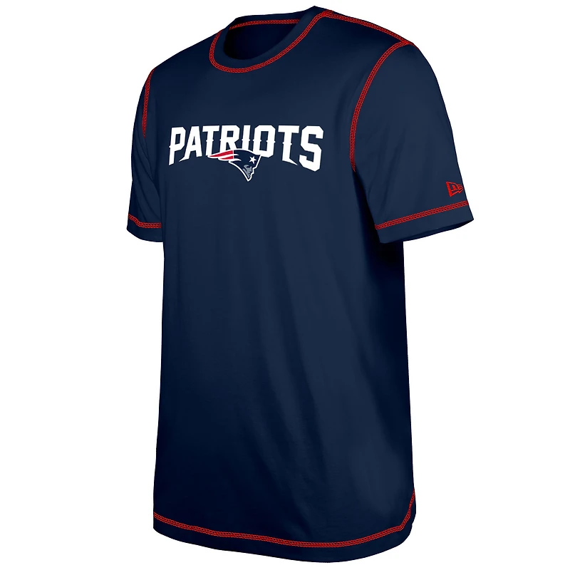 T-shirt pour homme New Era bleu marine England Patriots Third Down Puff Print