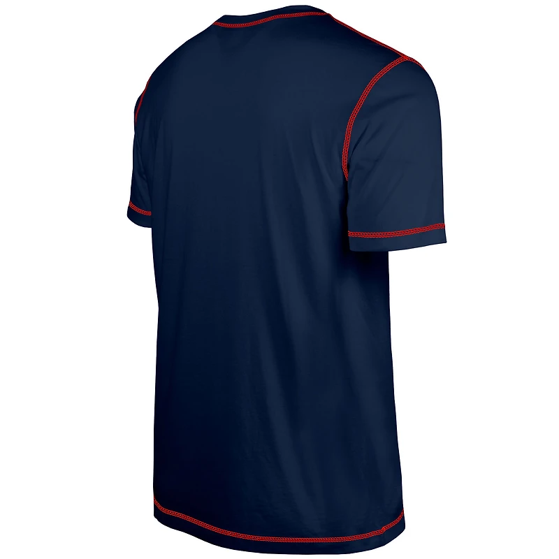 Men's New Era Navy England Patriots Third Down Puff Print T-Shirt