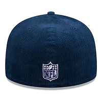 Casquette ajustée 59FIFTY bleu marine New England Patriots Throwback Cord pour hommes