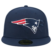 Casquette ajustée New Era bleu marine England Patriots Tri-Hit 59FIFTY pour homme