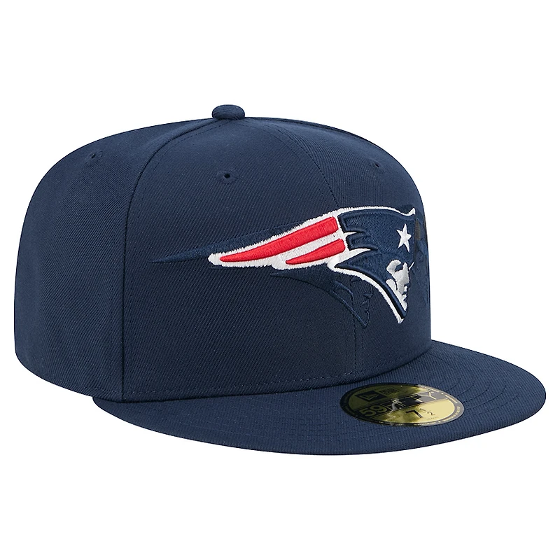 Casquette ajustée New Era bleu marine England Patriots Tri-Hit 59FIFTY pour homme