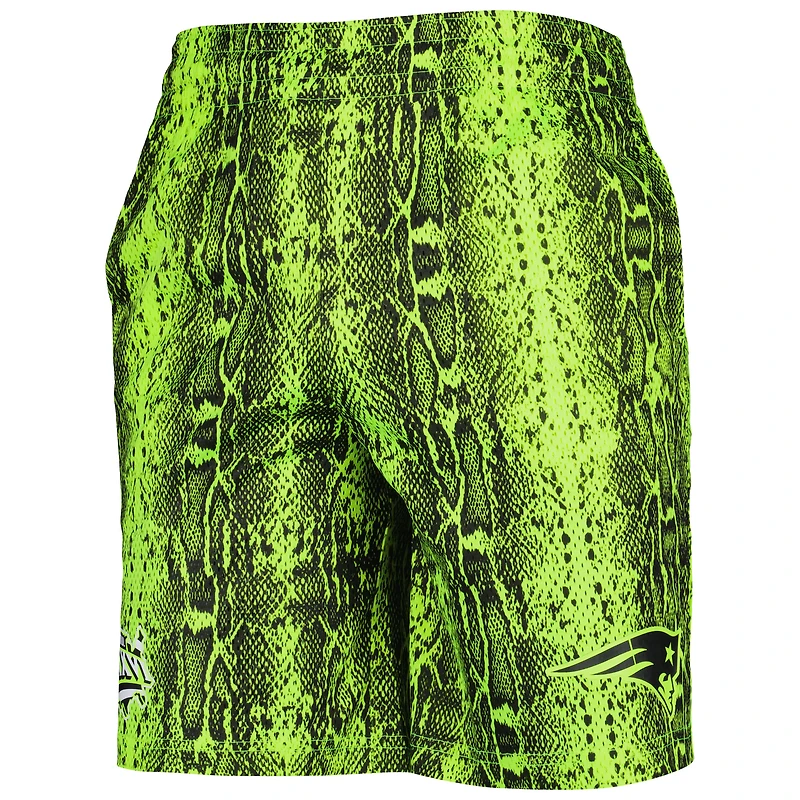Men's New Era Neon Green England Patriots Summer Pop Shorts