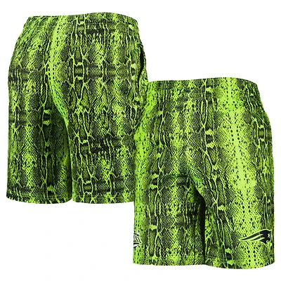 Men's New Era Neon Green England Patriots Summer Pop Shorts