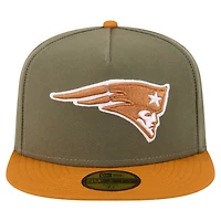 Casquette ajustée New Era 59FIFTY olive/marron England Patriots Color Pack pour homme