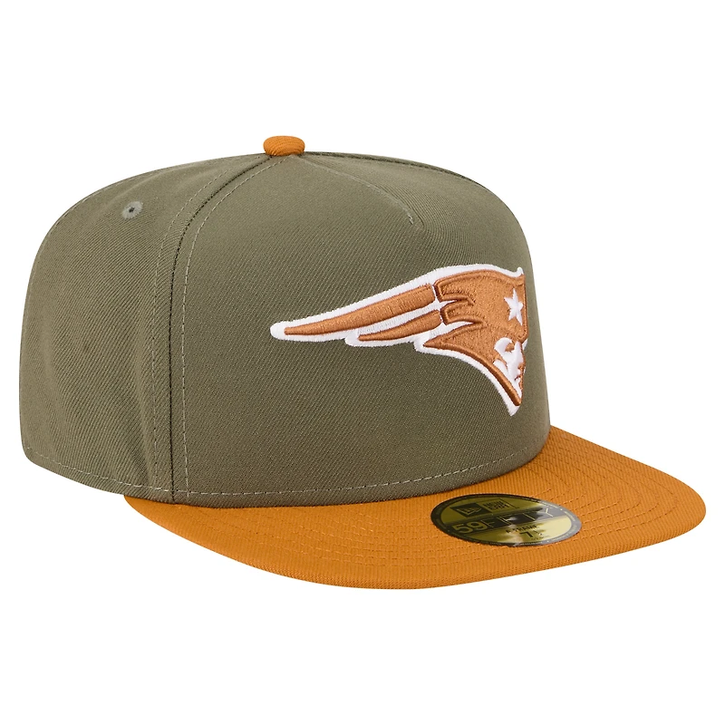 Casquette ajustée New Era 59FIFTY olive/marron England Patriots Color Pack pour homme