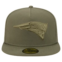 Casquette ajustée A-Frame 59FIFTY olive New England Patriots pour homme