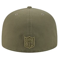 Casquette ajustée A-Frame 59FIFTY olive New England Patriots pour homme