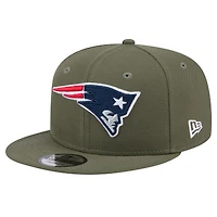 Casquette snapback New Era 9FIFTY Main des New England Patriots, couleur olive, pour homme